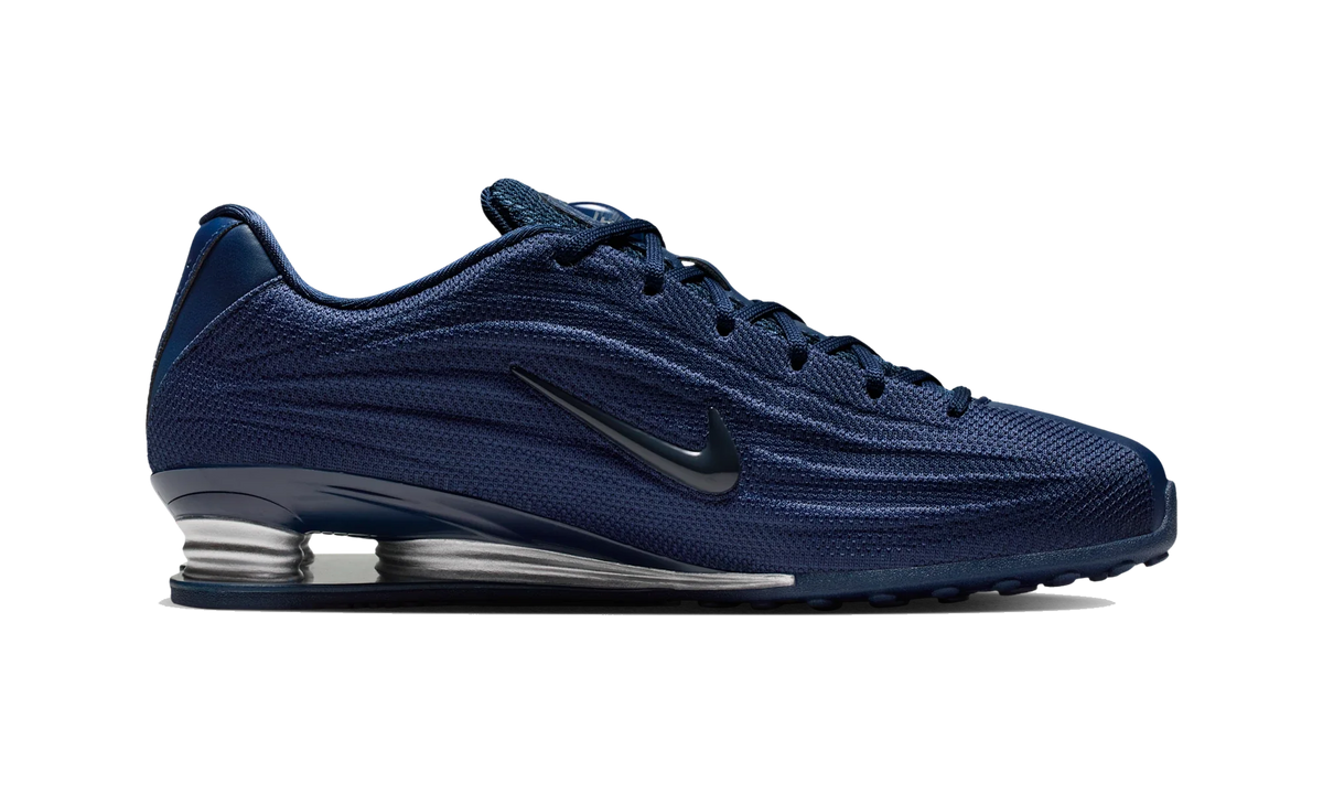 Overkicks - Nike Shox Z Midnight Navy Metallic Silver (Womens) (HQ7540-401) - detalle suela