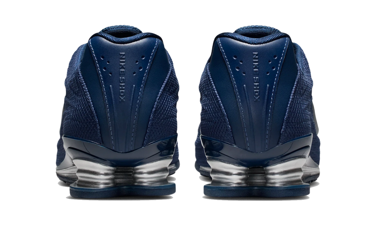 Overkicks - Nike Shox Z Midnight Navy Metallic Silver (Womens) (HQ7540-401) - detalle talon