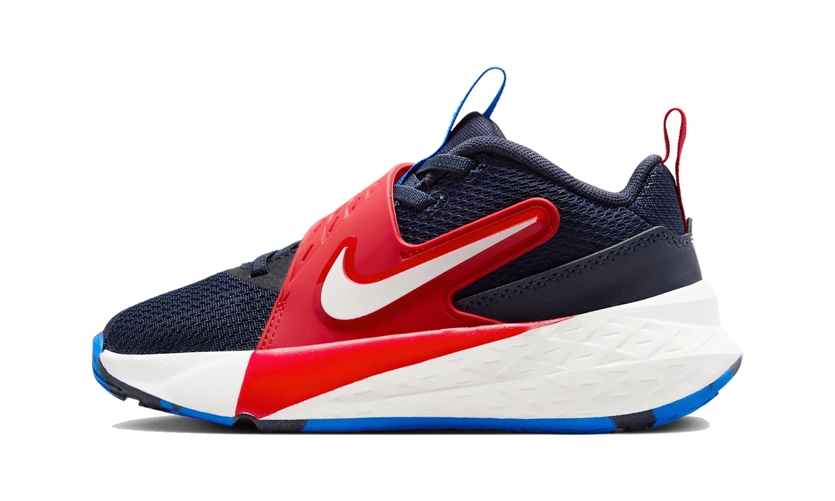 Overkicks - Nike Team Hustle D 12 Team Navy University Red Sail (PS) (HF6280-401) - vista lateral