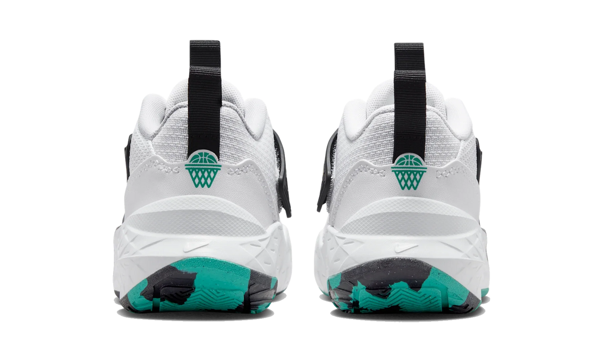 Overkicks - Nike Team Hustle D 12 White Black Emerald Topaz Gold (PS) (HF6280-105) - imagen 6