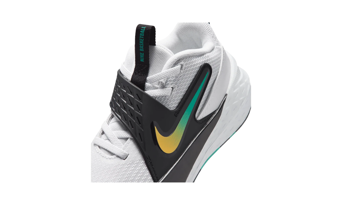Overkicks - Nike Team Hustle D 12 White Black Emerald Topaz Gold (PS) (HF6280-105) - imagen 7
