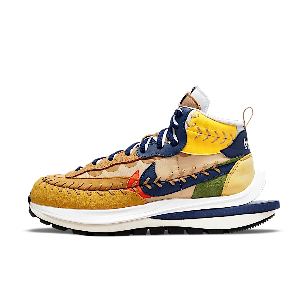 Overkicks - Nike Vaporwaffle sacai Jean Paul Gaultier Sesame Blue (DH9186-200) - vista lateral