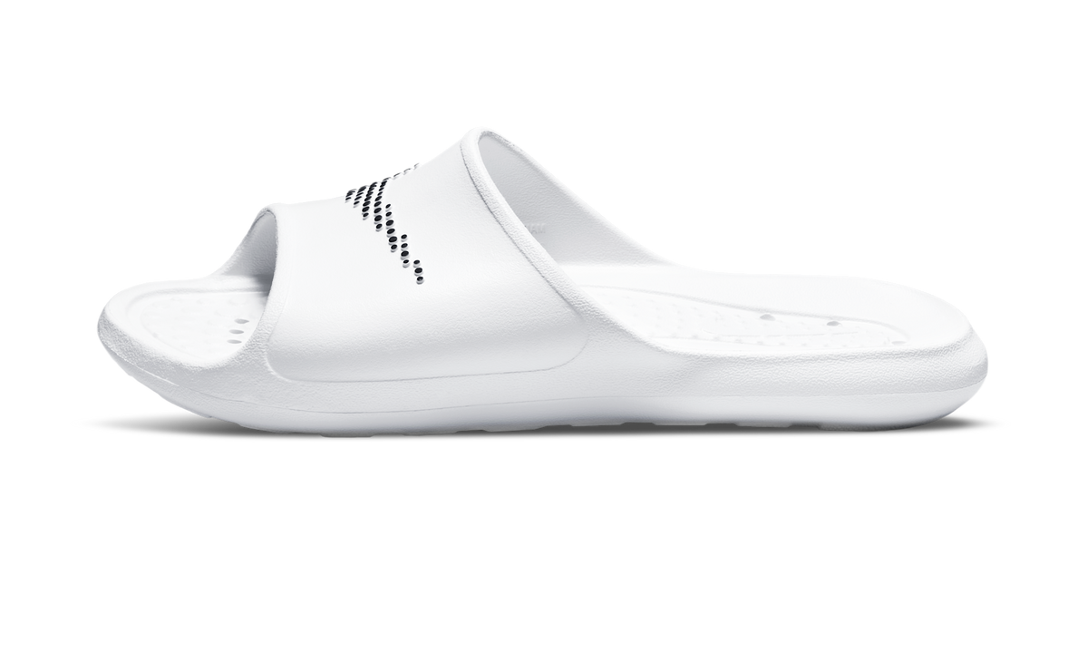 Overkicks - Nike Victori One Shower Slide White Polka Dot Swoosh (CZ5478-100) - par completo