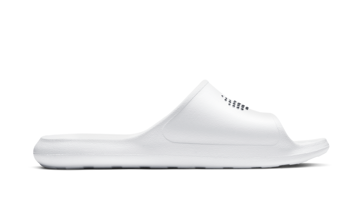 Overkicks - Nike Victori One Shower Slide White Polka Dot Swoosh (CZ5478-100) - vista superior