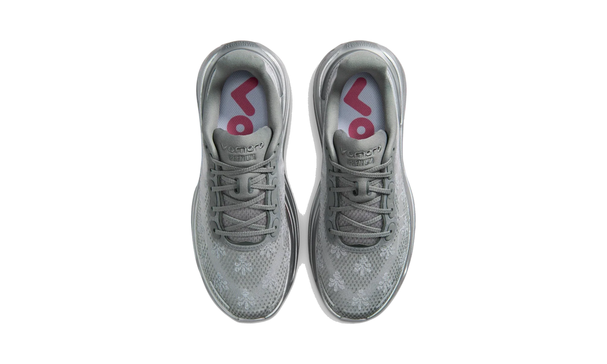Overkicks - Nike Vomero Premium QS Fleur De-Lis Geyser Grey (Womens) (IQ0028-001) - vista superior