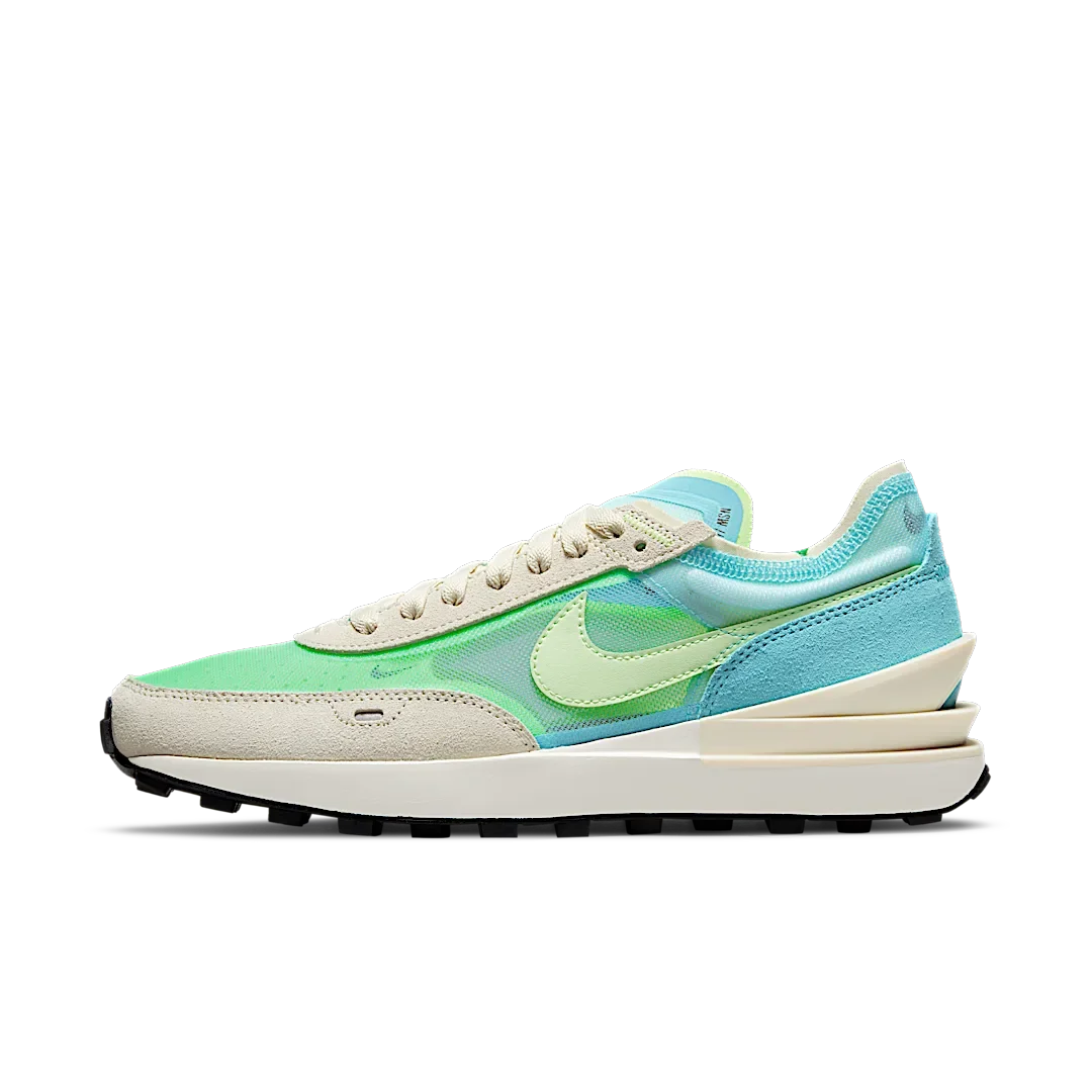 Overkicks - Nike Waffle One Scream Green (Womens) (DC2533-401) - vista lateral