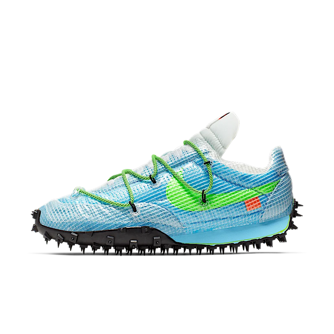 Overkicks - Nike Waffle Racer Off-White Vivid Sky (CD8180-400) - vista lateral