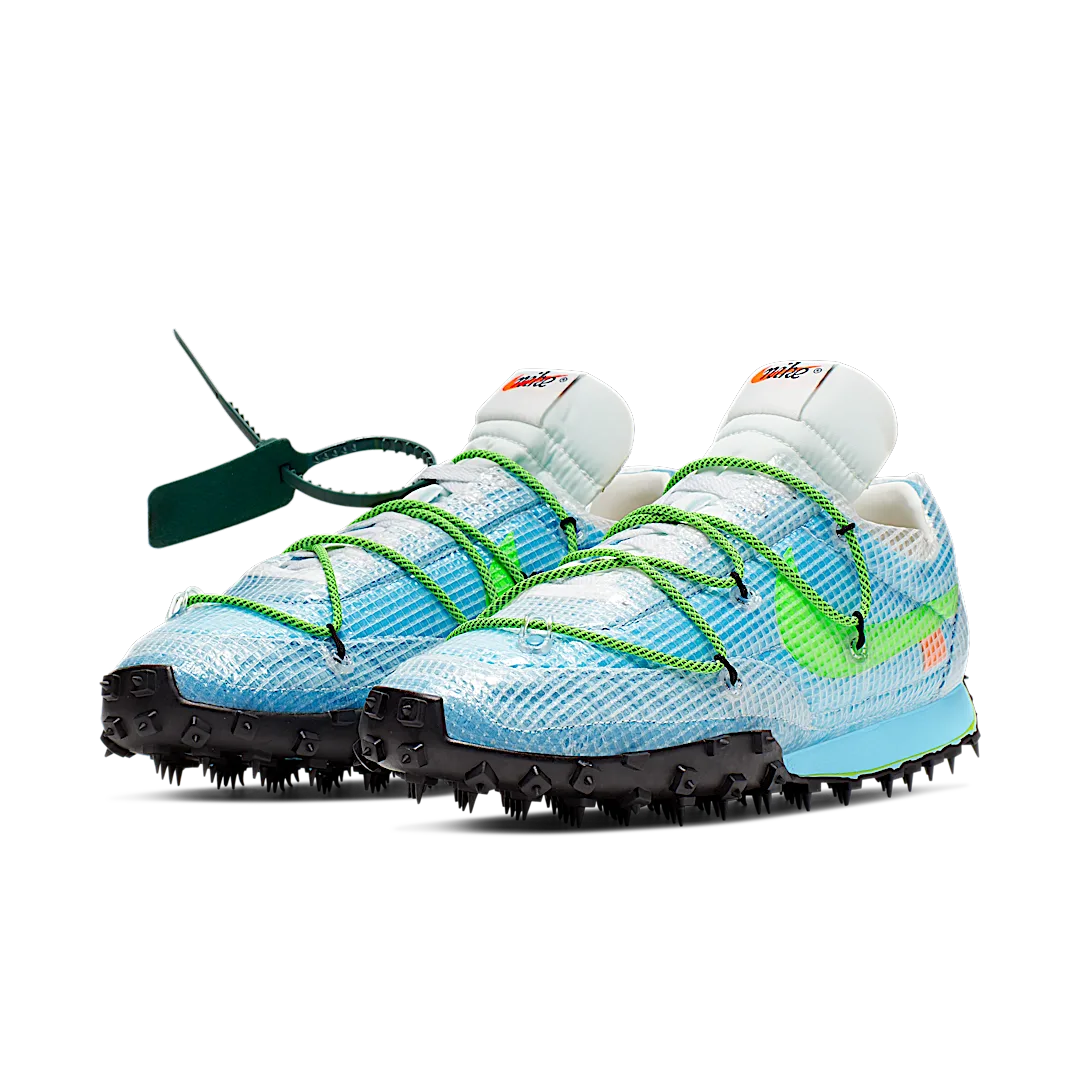 Overkicks - Nike Waffle Racer Off-White Vivid Sky (CD8180-400) - vista trasera