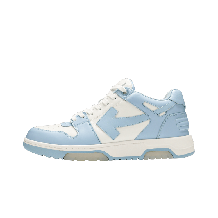 Overkicks - OFF-WHITE OOO Low Out Of Office Calf Leather White Light Blue (OMIA189S21LEA0010140/OMIA189C99LEA0010140/OMIA189C99LEA0070140) - vista lateral