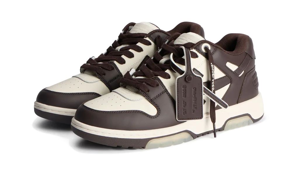 Overkicks - OFF-WHITE Out Of Office OOO Low Tops Chocolate White (OMIA189C99LEA0076G0A) - vista trasera