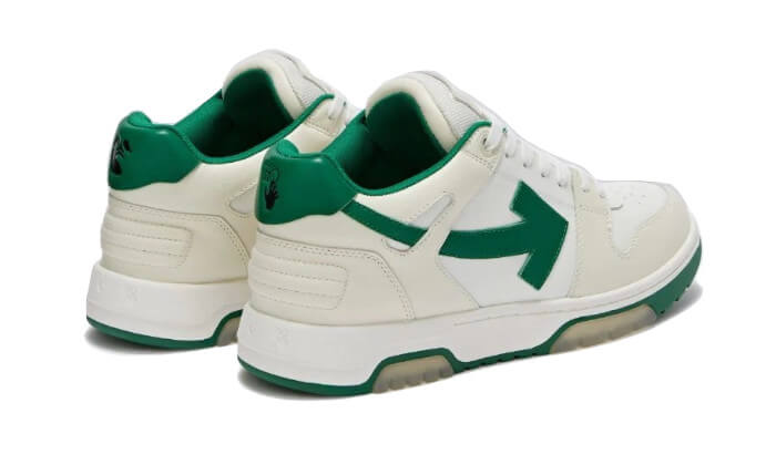 Overkicks - OFF-WHITE Out Of Office OOO Low Tops Jet Green Ecru Suede (OMIA189S25LEA0074A6F) - par completo
