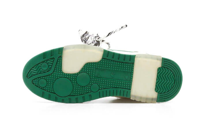 Overkicks - OFF-WHITE Out Of Office OOO Low Tops Jet Green Ecru Suede (OMIA189S25LEA0074A6F) - detalle suela