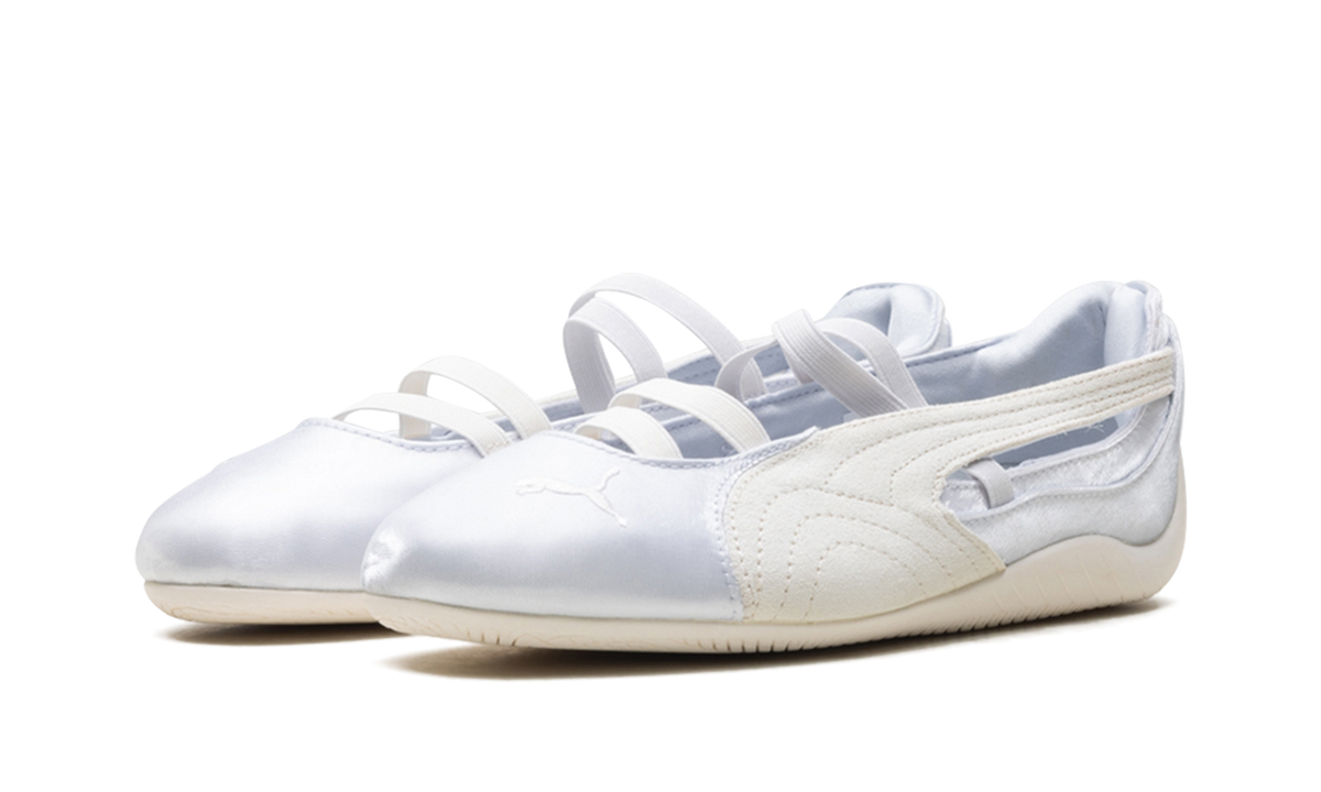 Overkicks - Puma Speedcat Ballet Silver Mist Warm White Satin (Womens) (404383-03) - vista trasera