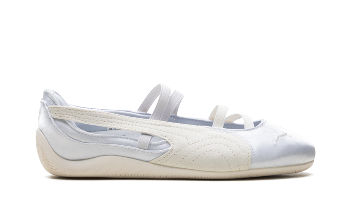 Overkicks - Puma Speedcat Ballet Silver Mist Warm White Satin (Womens) (404383-03) - detalle talon