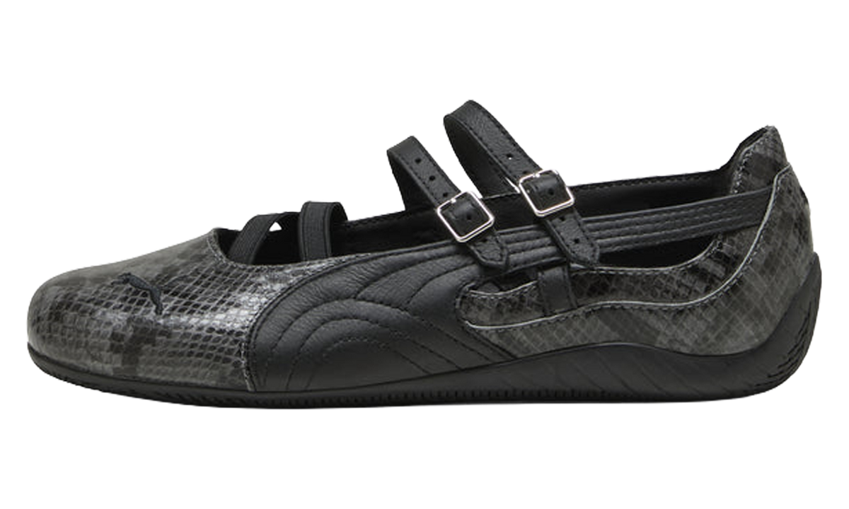 Overkicks - Puma Speedcat Ballet Snakeskin Cool Dark Gray Black (Womens) (405326-02) - vista lateral