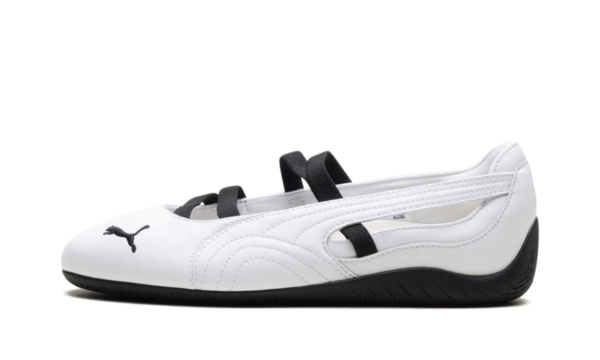 Overkicks - Puma Speedcat Ballet White Black (Womens) (403587-01) - vista lateral
