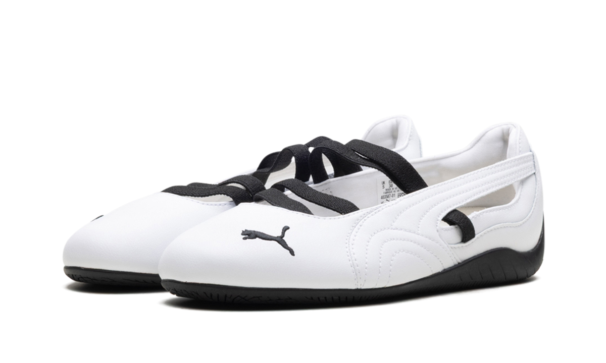 Overkicks - Puma Speedcat Ballet White Black (Womens) (403587-01) - vista trasera