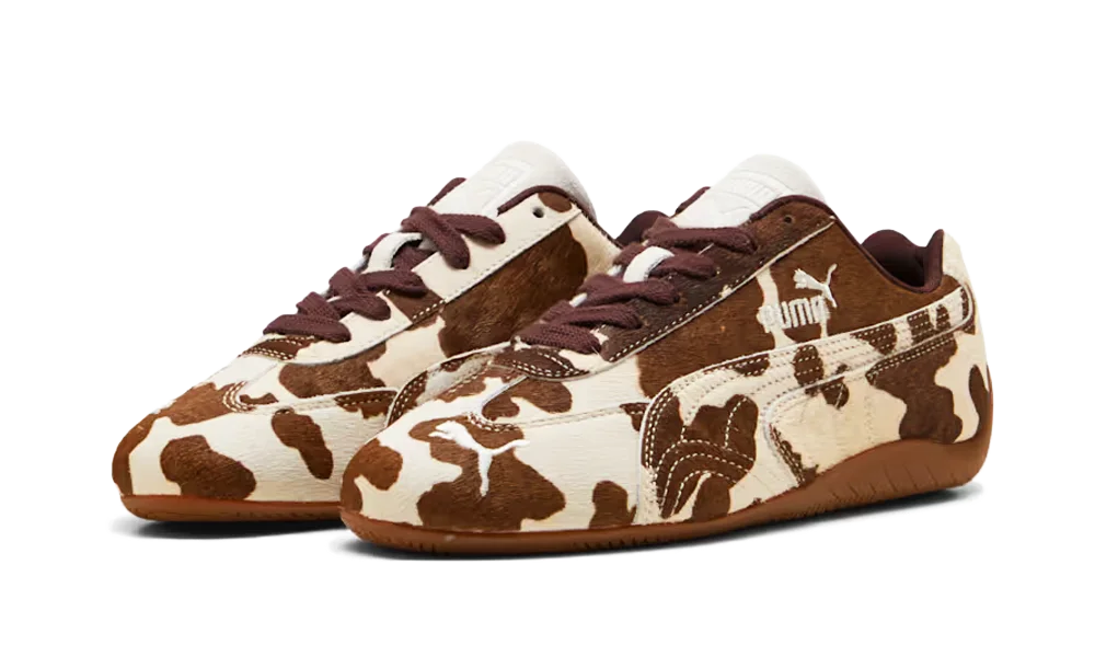 Overkicks - Puma Speedcat OG Cow Print (Womens) (406141-01) - vista trasera