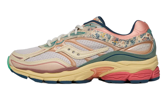Overkicks - Saucony ProGrid Omni 9 Floral Beige Blue (S71015-1) - vista lateral