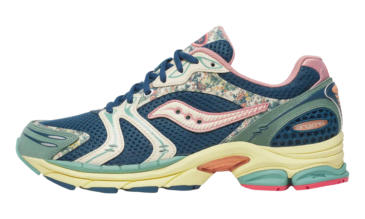 Overkicks - Saucony ProGrid Triumph 4 Floral Blue Beige (S71015-2) - vista lateral