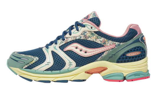 Overkicks - Saucony ProGrid Triumph 4 Floral Blue Beige (S71015-2) - vista lateral