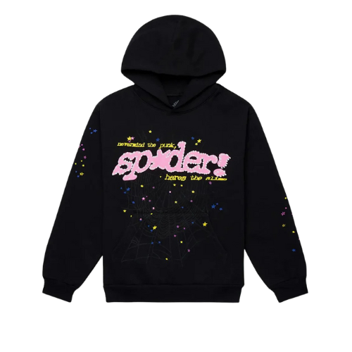 Overkicks - Sp5der P*NK V2 Hoodie Black (SP5DER-PNK-V2-HOODIE-BLACK) - vista frontal