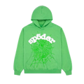 Sp5der Rhinestone Web Hoodie Slime Green