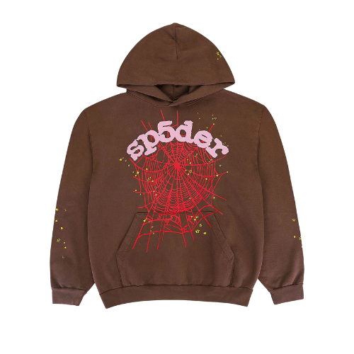 Overkicks - Sp5der Web Hoodie Brown (SP5DER-WEB-HOODIE-BROWN) - vista frontal