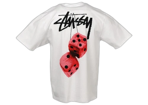 Overkicks - Stussy Fuzzy Dice Tee White (1904765-WHT) - vista frontal