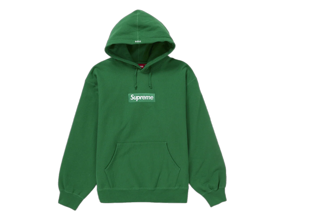 Overkicks - Supreme Box Logo Hooded Sweatshirt (FW24) Green