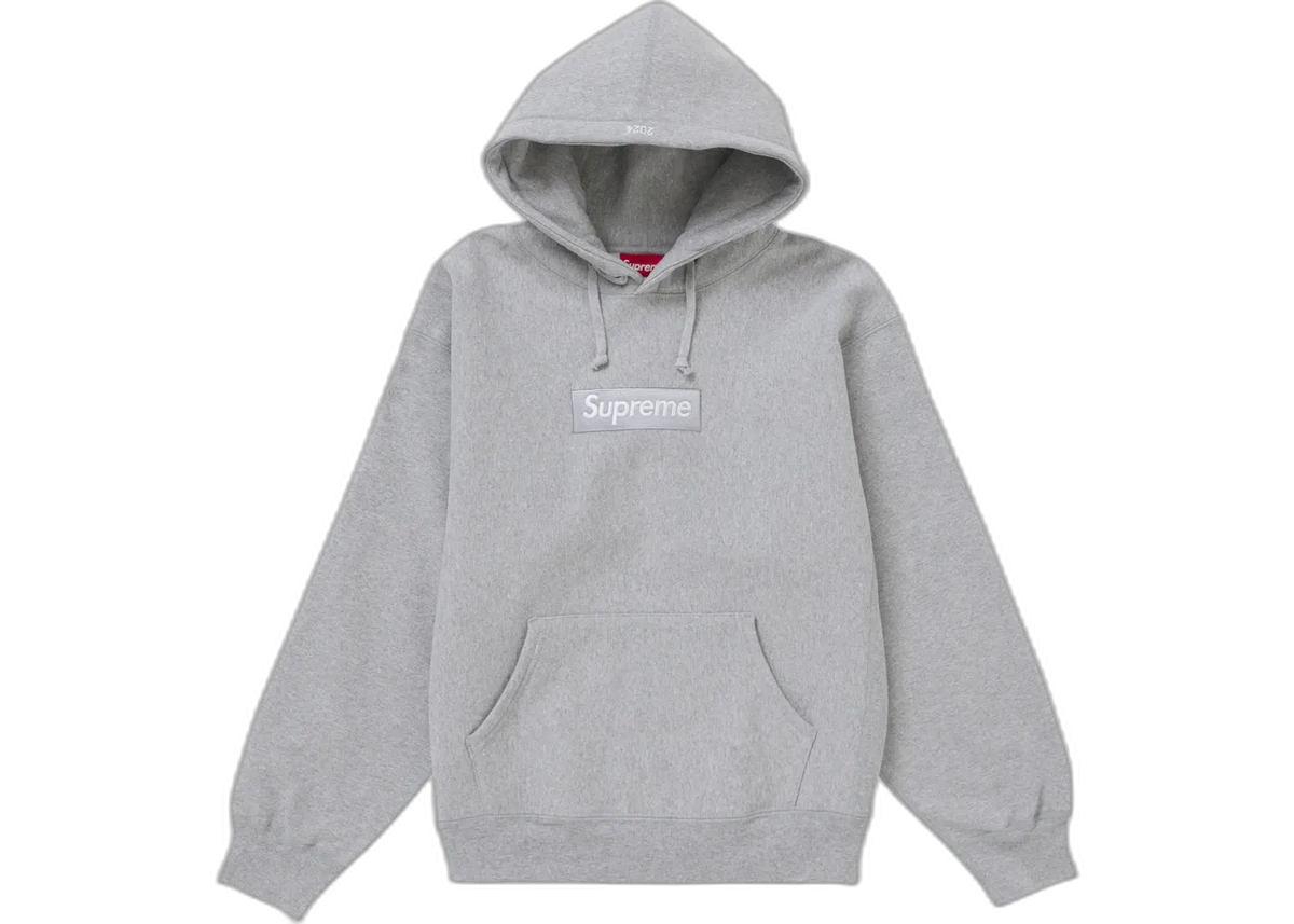 Overkicks - Supreme Box Logo Hooded Sweatshirt (FW24) Heather Grey