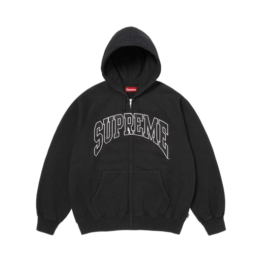 Overkicks - Supreme Cracked Raglan Zip Up Hooded Sweatshirt Black