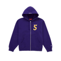 Supreme Devil's Logo Zip Up Hooded Sweatshirt Purple