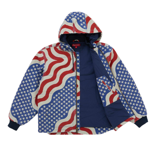 Overkicks - Supreme Flag Quilted Hooded Work Jacket Multicolor (SUPREME-FLAG-QUILTED-HOODED-WORK-JACKET-MULTICOLOR) - imagen 2