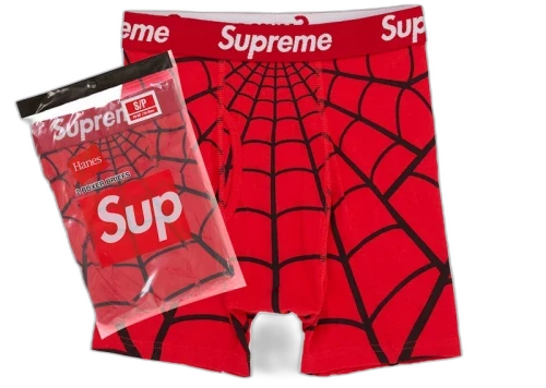 Overkicks - Supreme Hanes Spider-Man Boxer Briefs (2 Pack) Red (SUPREME-HANES-SPIDER-MAN-BOXER-BRIEFS-2-PACK-RED) - vista frontal