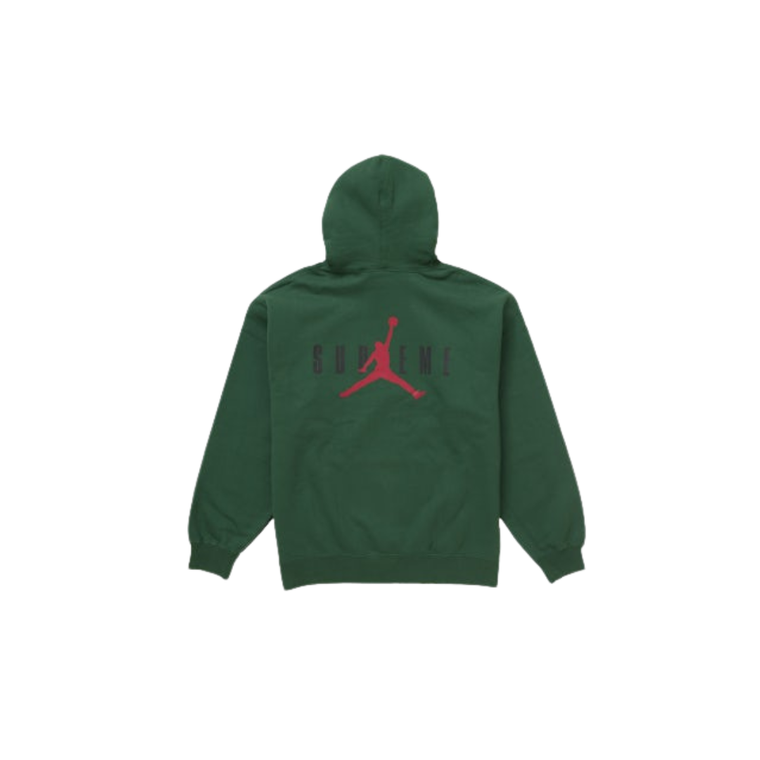 Overkicks - Supreme Jordan Hooded Sweatshirt (FW24) Green (SUPREME-JORDAN-HOODED-SWEATSHIRT-FW24-GREEN) - vista frontal
