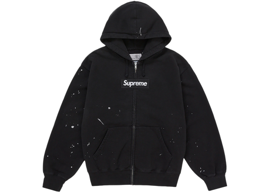 Overkicks - Supreme MM6 Maison Margiela Box Logo Zip Up Hooded Sweatshirt Black