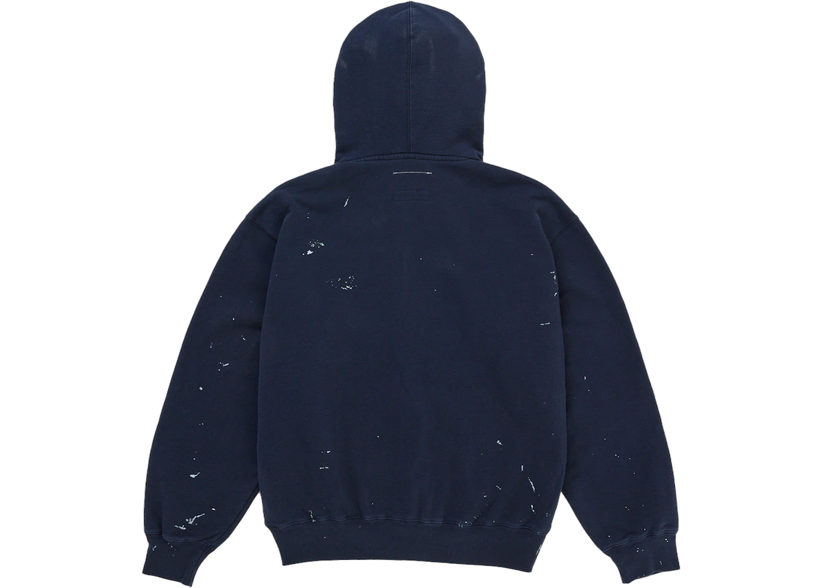 Overkicks - Supreme MM6 Maison Margiela Box Logo Zip Up Hooded Sweatshirt Navy