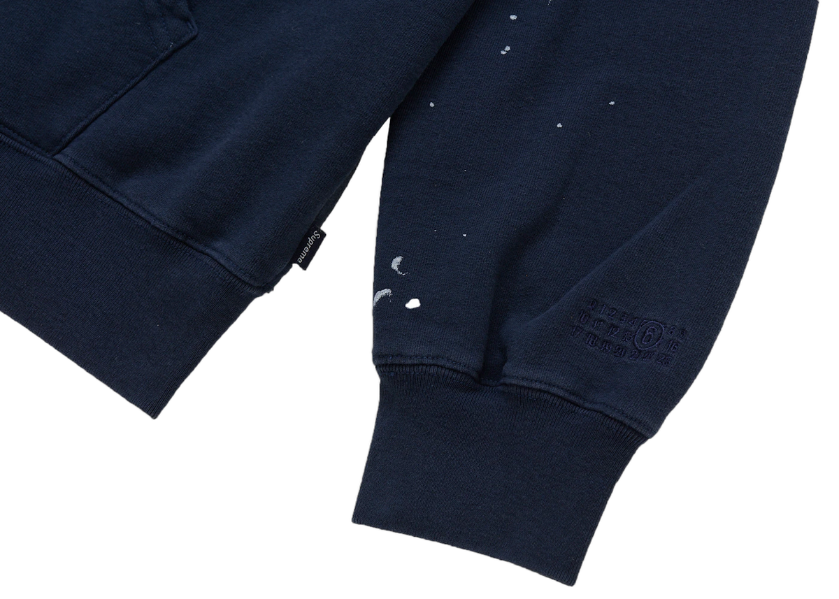 Overkicks - Supreme MM6 Maison Margiela Box Logo Zip Up Hooded Sweatshirt Navy