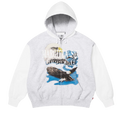 Supreme MM6 Maison Margiela Eagle Zip Up Hooded Sweatshirt White