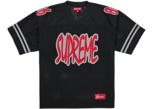 Overkicks - Supreme Reflective Football Jersey Black (SUPREME-REFLECTIVE-FOOTBALL-JERSEY-BLACK) - vista frontal