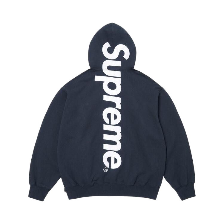 Overkicks - Supreme Satin Applique Hooded Sweatshirt (SS26) Washed Navy