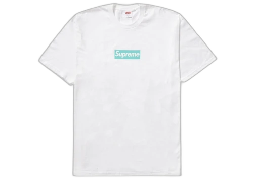Overkicks - Supreme Tiffany & Co. Box Logo Tee White (SUPREME-TIFFANY-CO-BOX-LOGO-TEE-WHITE) - vista frontal
