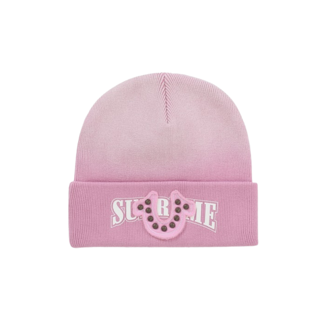 Overkicks - Supreme True Religion Beanie (FW25) Pink (SUPREME-TRUE-RELIGION-BEANIE-FW25-PINK) - vista frontal