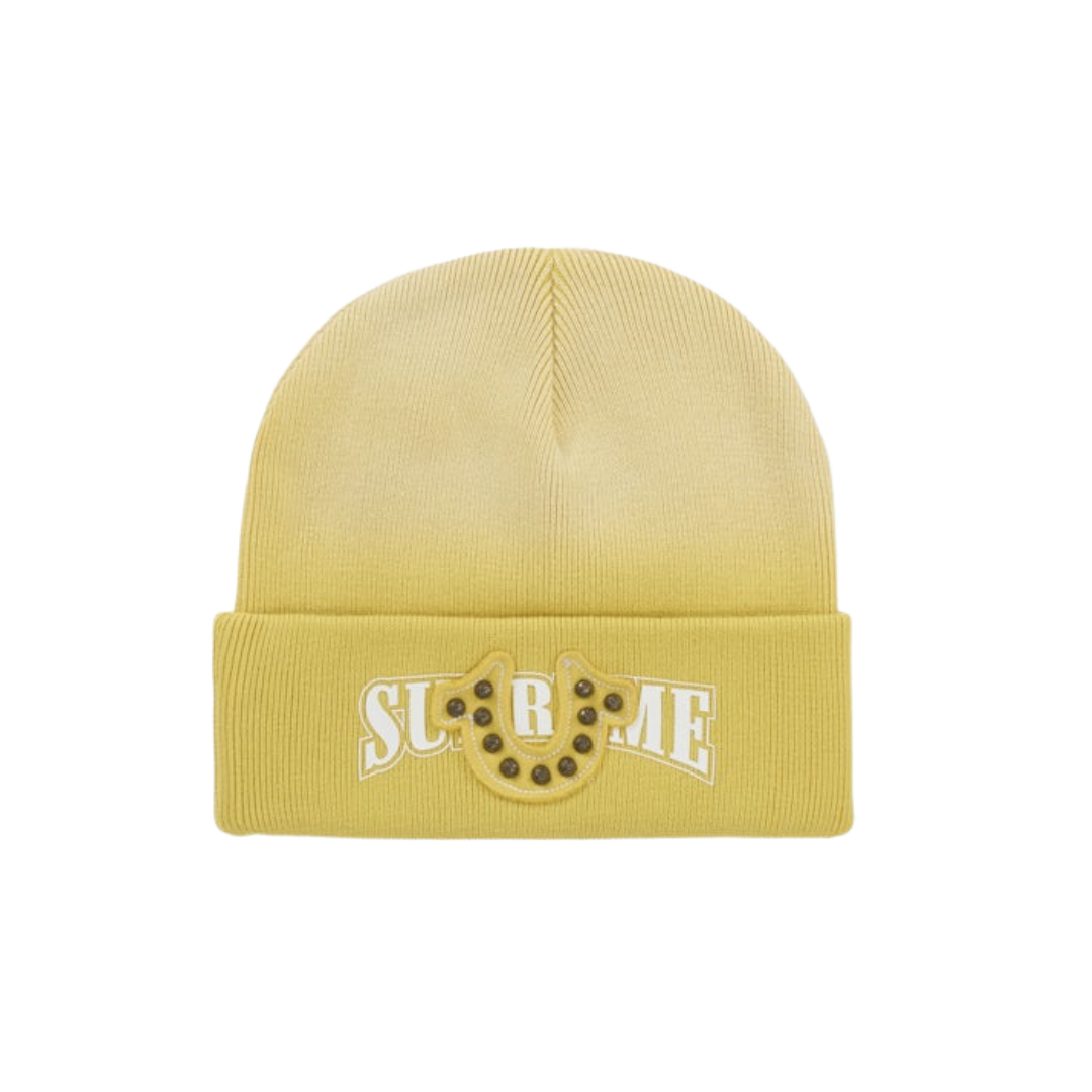 Overkicks - Supreme True Religion Beanie (FW25) Yellow (SUPREME-TRUE-RELIGION-BEANIE-FW25-YELLOW) - vista frontal