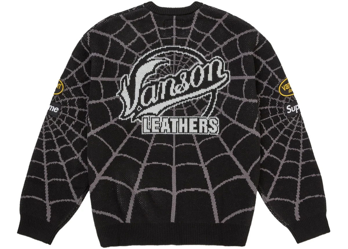 Overkicks - Supreme Vanson Leathers Spider-Man Sweater Black (SUPREME-VANSON-LEATHERS-SPIDER-MAN-SWEATER-BLACK) - imagen 2