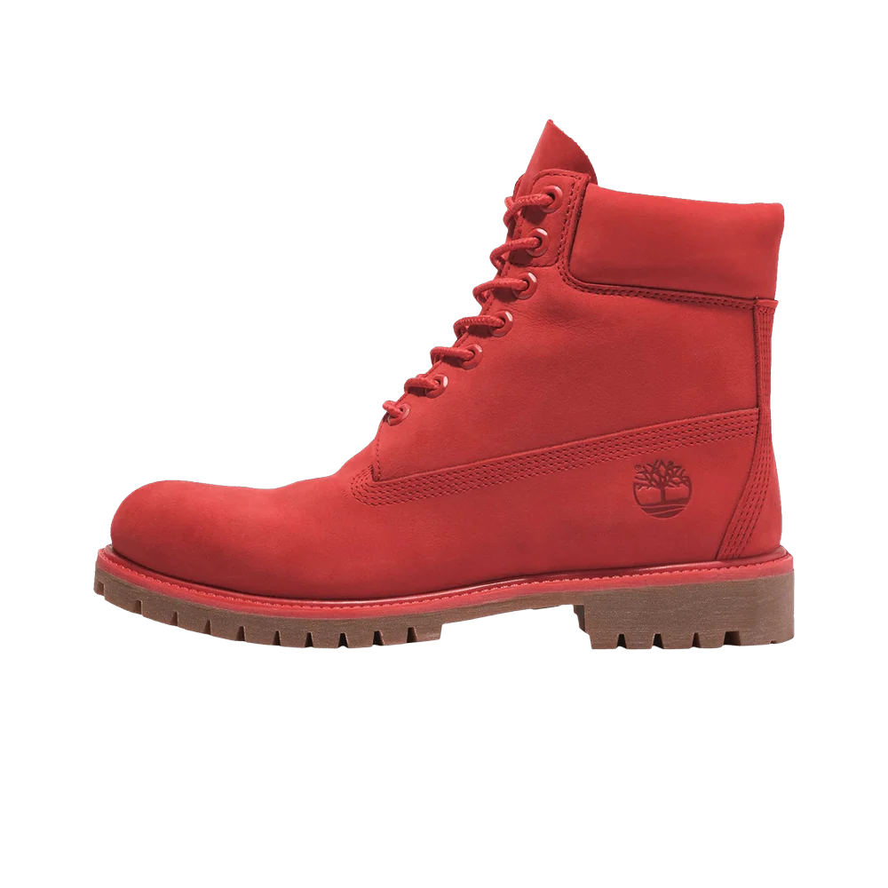 Overkicks - Timberland 6" Premium Waterproof Boot 50th Anniversary Medium Red Nubuck (TB0A5VEW-DV8) - vista lateral