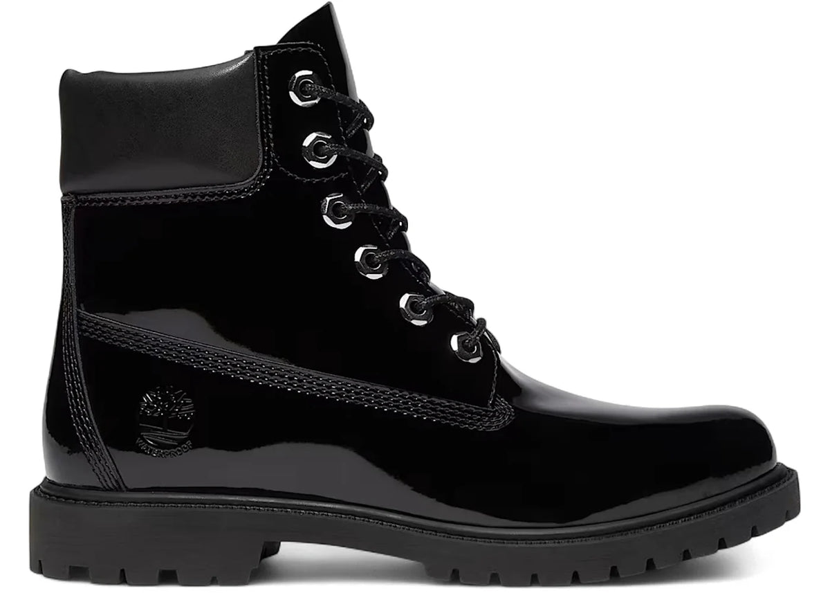 Overkicks - Timberland 6" Premium Waterproof Boot Patent Black (Womens) (TB0A43F8-EL6) - vista lateral
