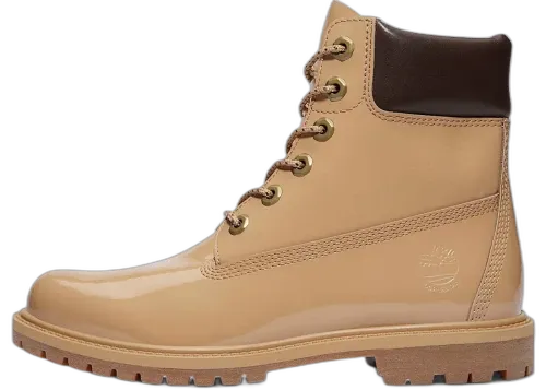 Overkicks - Timberland 6" Premium Waterproof Boot Patent Light Brown (Women's) (TB0A43F8-EN0) - vista lateral