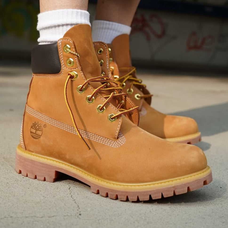 Overkicks - Timberland 6" Premium Waterproof Boot Wheat (Womens) (TB010361-713 / TB110361-713) - vista trasera
